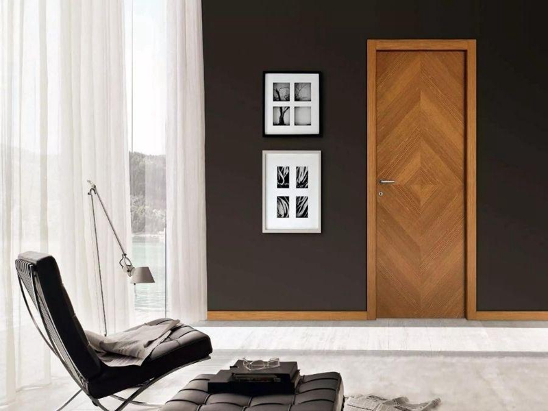 Portes intérieures en bois massif à effets visuels haut de gamme, placage de portes intérieures