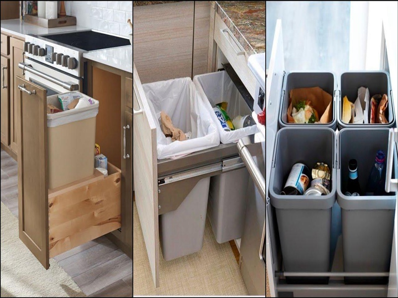 Tiroir à déchets et recyclage des armoires de cuisine