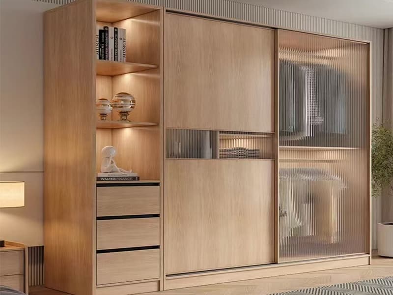 sliding doors wood wardrobe