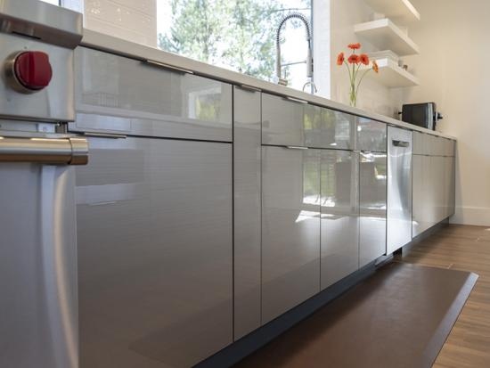 Glossy Grey Kitchen Cabinets